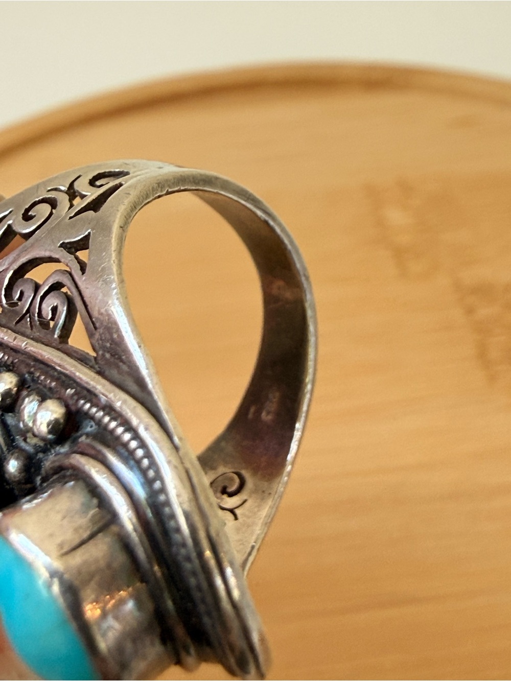 Silver Triple Turquoise ring - Picture 16 of 16